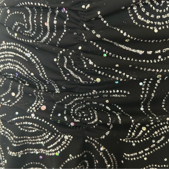 Vintage Deb black mini dress medium sparkle fairy grunge handkerchief 90s Y2K - Picture 6 of 9